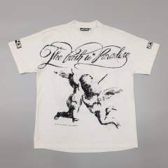 1:1 quality Hellstar Silver-stamped Monogram Printed Aged Tee with NFC tag