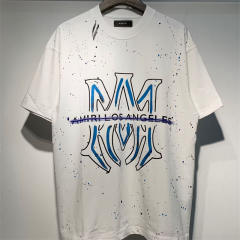 Amir* Blue Logo T-Shirt Black White