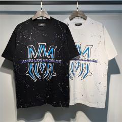 Amir* Blue Logo T-Shirt Black White