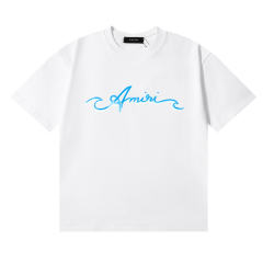 Blue and white two-color monogrammed tee 2 colors