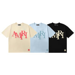 AM Mismatched Foam Letter Logo Print Tee 3 colors