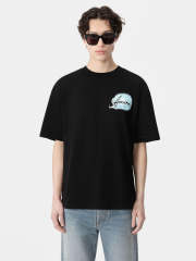Round Design T-Shirt Black White