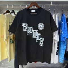 Rhude Classic Logo T-Shirts (Black Beige White)