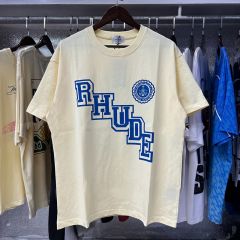 Rhude Classic Logo T-Shirts (Black Beige White)