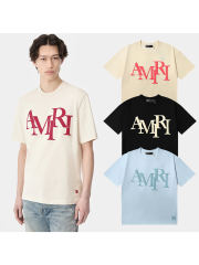 AM Mismatched Foam Letter Logo Print Tee 3 colors