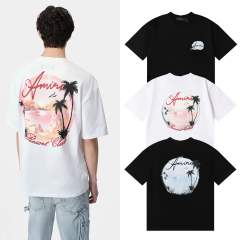 Round Design T-Shirt Black White
