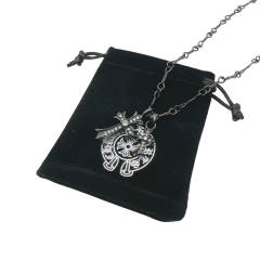 Chr0me Hearts CH Black Cross Crystal Necklace