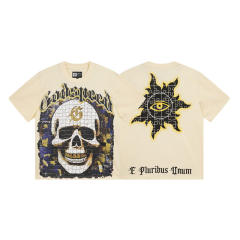 Godspeed Skull Puzzle T-Shirt Beige Black