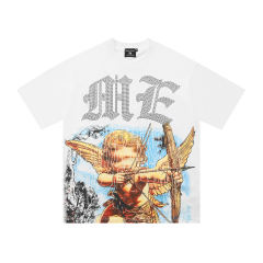 Mixed Emotion Rhinestone Letter Angel Print Tee