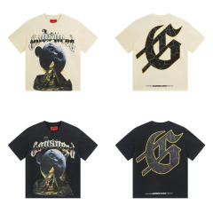Godspeed To the Moon T-Shirt Beige Black