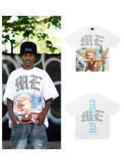 Mixed Emotion Rhinestone Letter Angel Print Tee