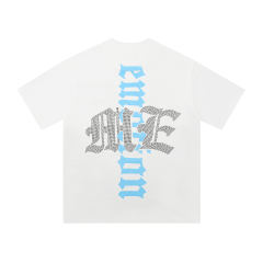 Mixed Emotion Rhinestone Letter Angel Print Tee