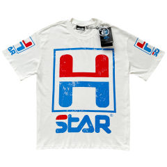 28218889 Red and Blue Letter Logo Print Tee