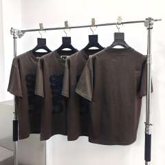 1:1 quality version 28219053 Black Spot Letter Brown Printed Tee