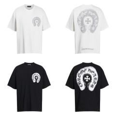 Chr0me Hearts Distressed Cross T-Shirts (Black/White)