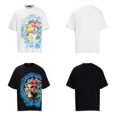 Chr0me Hearts Distressed Cross T-Shirts (Black/White)