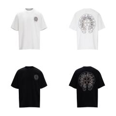Chr0me Hearts Distressed Cross T-Shirts (Black/White)