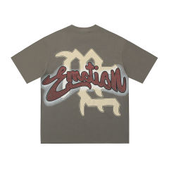 Mixed Emotion Red Diamond Letter Masked Angel Print Tee