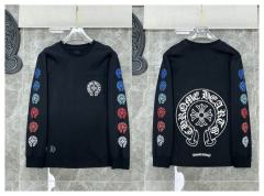 Chr0me Hearts Blue Crosses Long-Sleeve Blue T-Shirt