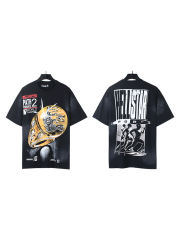 Hellstar Diamond Encrusted World Championship Ring Print Washed Version Tee