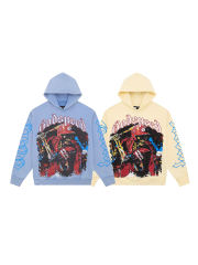 28228187 Playing Baseball Skull Print Hoodie 2 colors