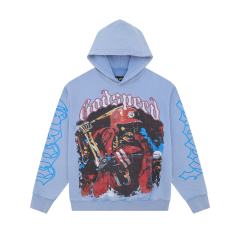 28228187 Playing Baseball Skull Print Hoodie 2 colors