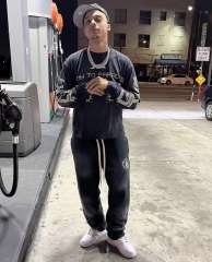1:1 Quality Hellstar Half face frayed crew neck Sweatshirt & Pants Set with NFC tag