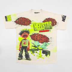 1:1 Quality Hellstar Through the Wall Noise Portrait Print Tee with NFC tag