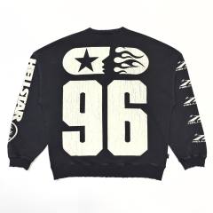 1:1 Quality Hellstar Half face frayed crew neck Sweatshirt & Pants Set with NFC tag