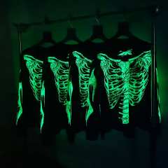 1:1 Quality Hellstar Glow-in-the-dark bone print long-sleeved T-shirt with NFC tag