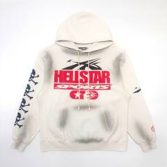 1:1 Quality Hellstar Beige Skull Slogan Logo Hoodie & Sweatpants Set with NFC tag