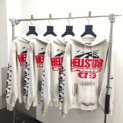 1:1 Quality Hellstar Beige Skull Slogan Logo Hoodie & Sweatpants Set with NFC tag