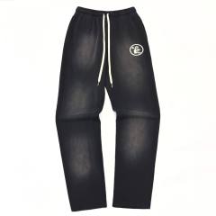 1:1 Quality Hellstar Half face frayed crew neck Sweatshirt & Pants Set with NFC tag