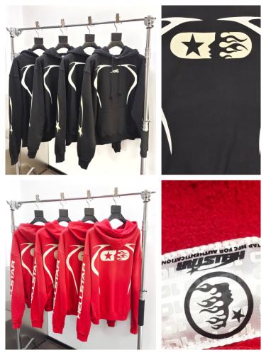 1:1 Quality Hellstar Geometric Print Sport Hoodie with NFC tag 2 colors