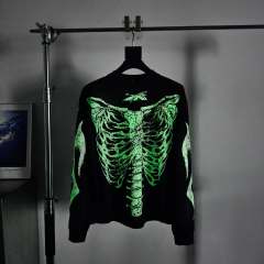 1:1 Quality Hellstar Glow-in-the-dark bone print long-sleeved T-shirt with NFC tag