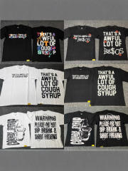 Cough Syrup Cartoon Graffiti Alphabet Portrait Printed Tee 8 colors