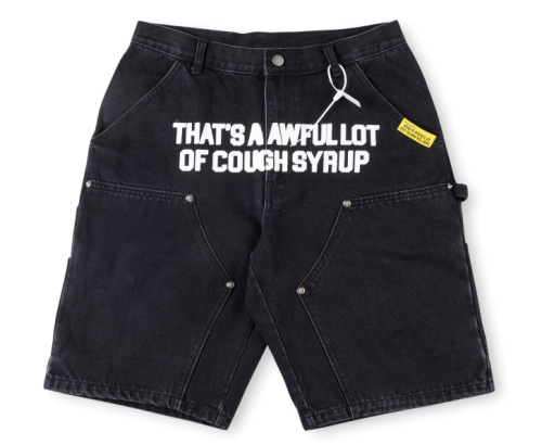 1:1 quality version Cough Syrup Letter Print Denim Shorts 2 colors