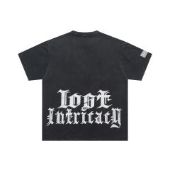 Lost Intricacy Black white diamond skull Print Washed Version Tee