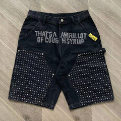 That's A Awful Lot of Cough Syrup Rhinestone Denim Shorts