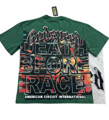 28429037 Skeleton Race Car Driver Holding Trophy Print Washed Version Tee 2 colors