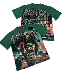 28429037 Skeleton Race Car Driver Holding Trophy Print Washed Version Tee 2 colors