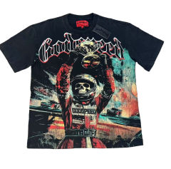 28429037 Skeleton Race Car Driver Holding Trophy Print Washed Version Tee 2 colors