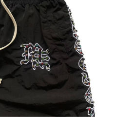 28475731 Embroidered Gemstone-Inlaid Zip up Shirt & Shorts Set