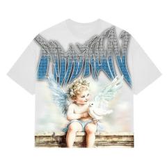 Mixed Emotion Rhinestone Angel T-Shirt Tee