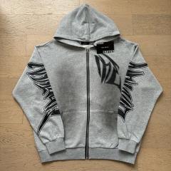 Mixed Emotion Distressed Alphabet Print Worn Hoodie