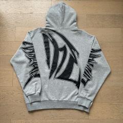 Mixed Emotion Distressed Alphabet Print Worn Hoodie