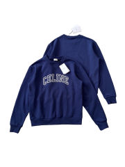 Openwork Flocked Letter Crewneck Pullover Sweatshirt 28494592