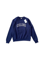 Openwork Flocked Letter Crewneck Pullover Sweatshirt 28494592