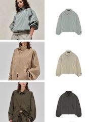 1:1 quality version Solid Color Zipper Pleated Pilot Thin Jacket 3 colors