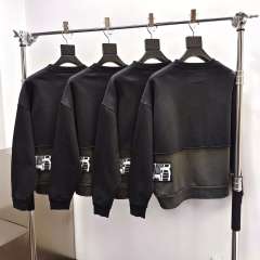 1:1 quality version Black and Gray Patchwork Crewneck Sweatshirt